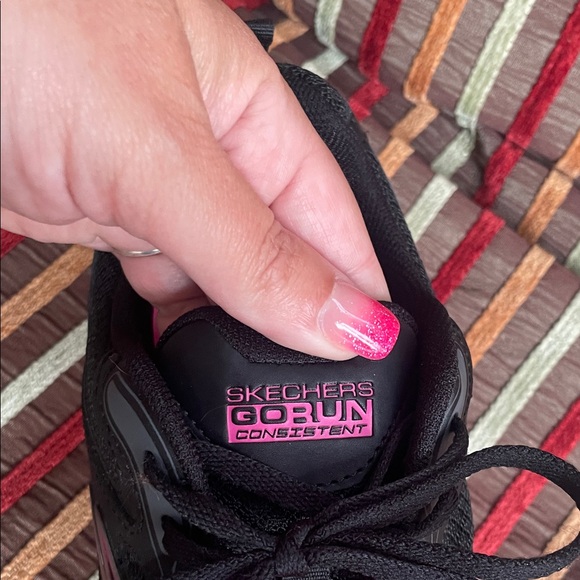 Skechers Black and Pink Athletic Shoes - Picture 4 of 6